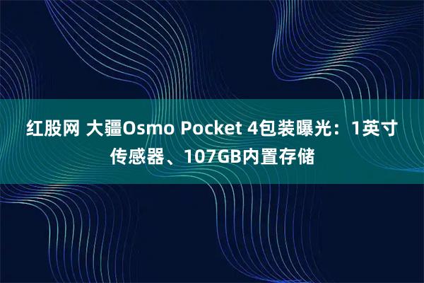 红股网 大疆Osmo Pocket 4包装曝光：1英寸传感器、107GB内置存储