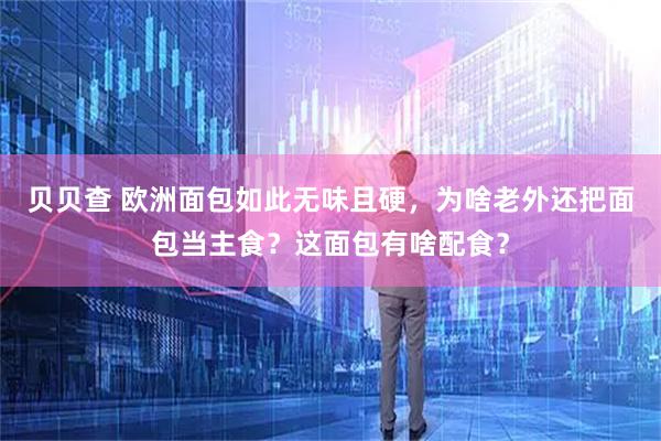 贝贝查 欧洲面包如此无味且硬，为啥老外还把面包当主食？这面包有啥配食？